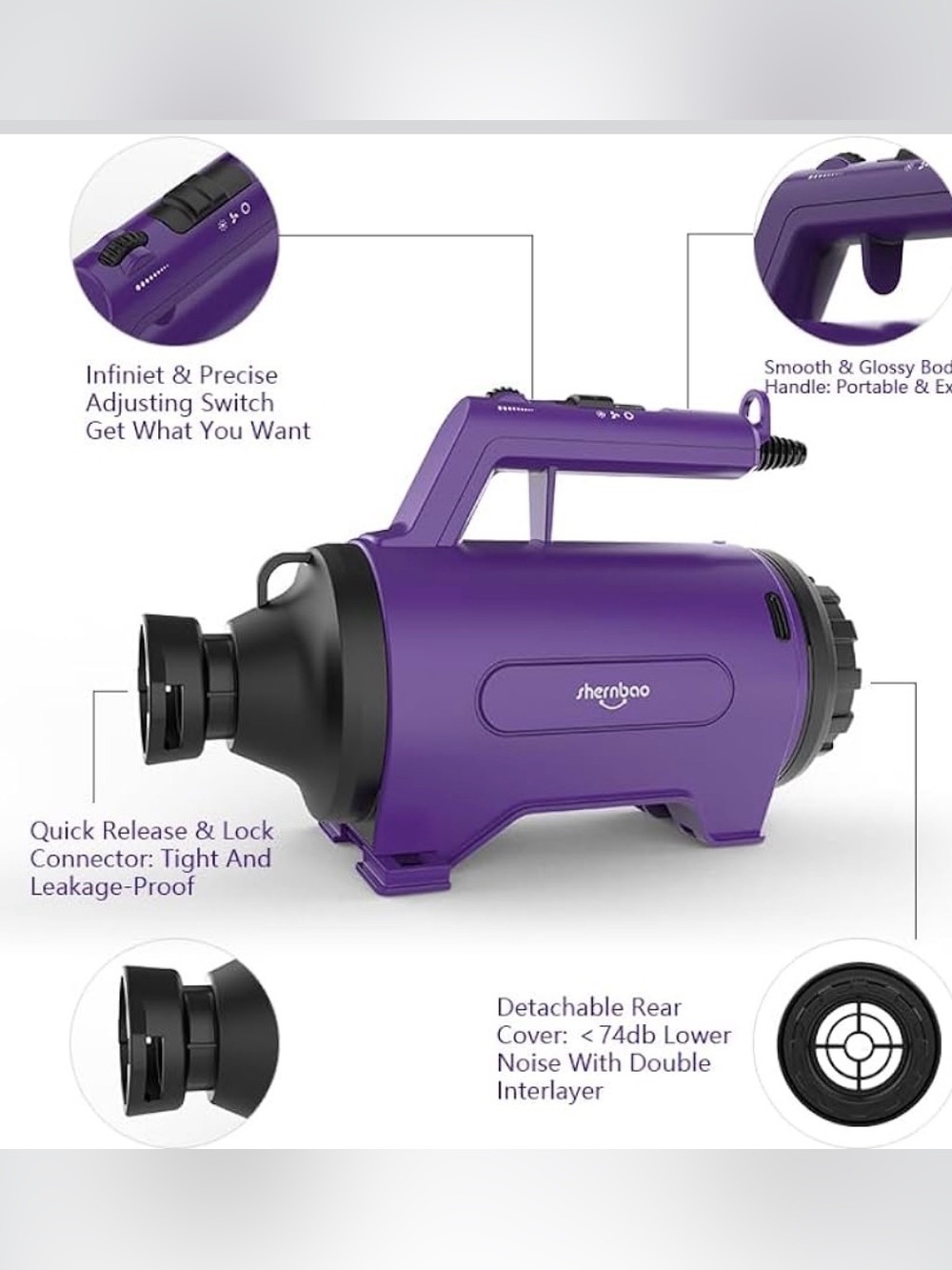 Dog Dryer High Velocity Professional Dog/Pet Grooming Force Hair Dryer/Blower - Picture 5 of 6